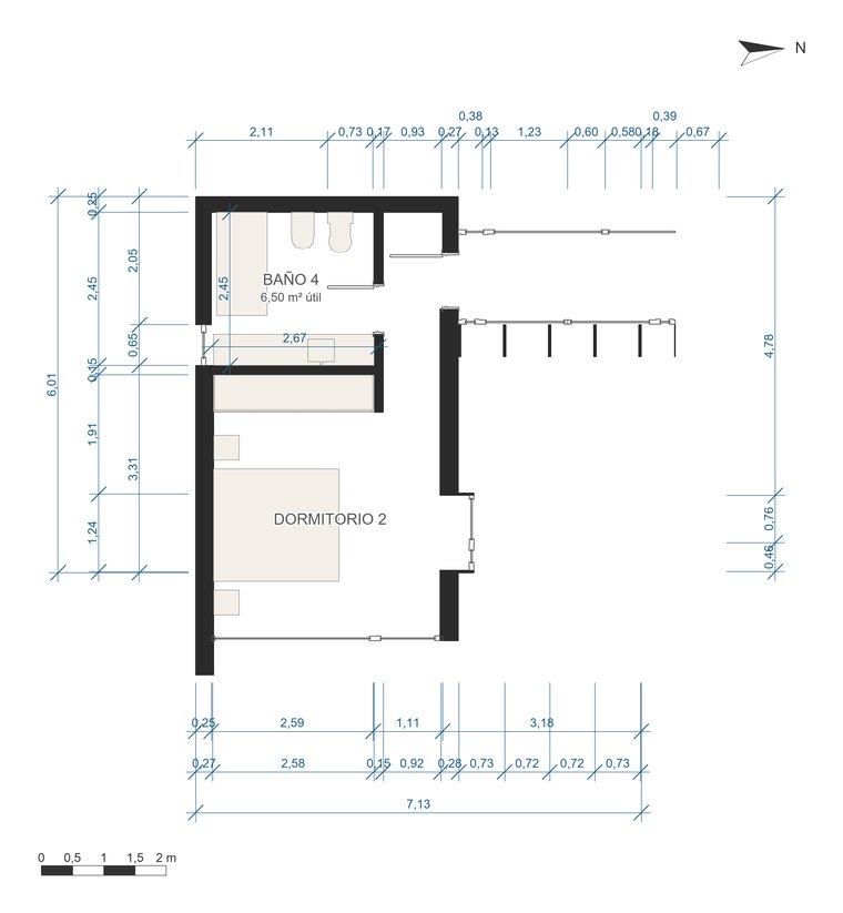 Dormitorio 2 en suite (con Baño 4)