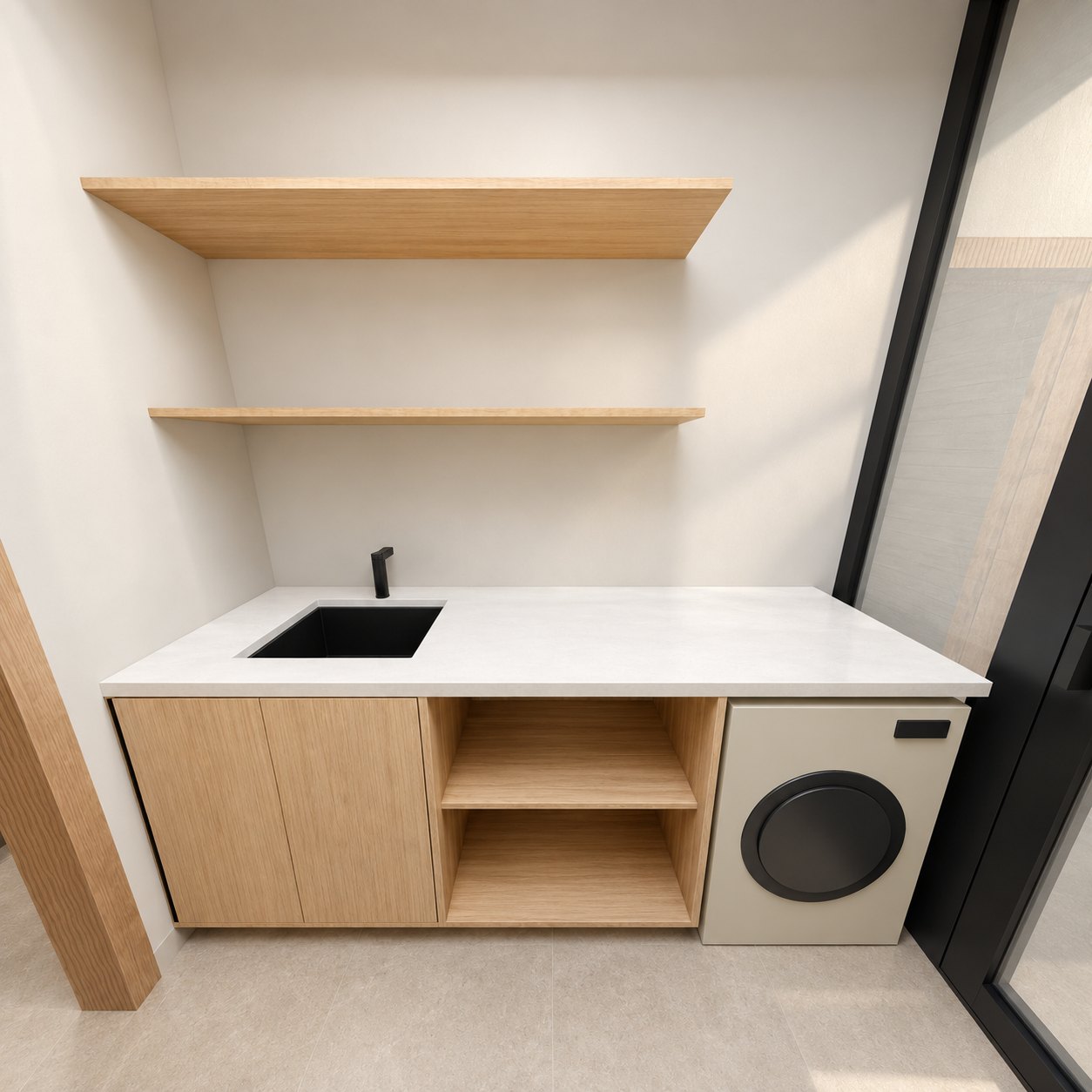 Lavadero · mueble y lavasecarropas