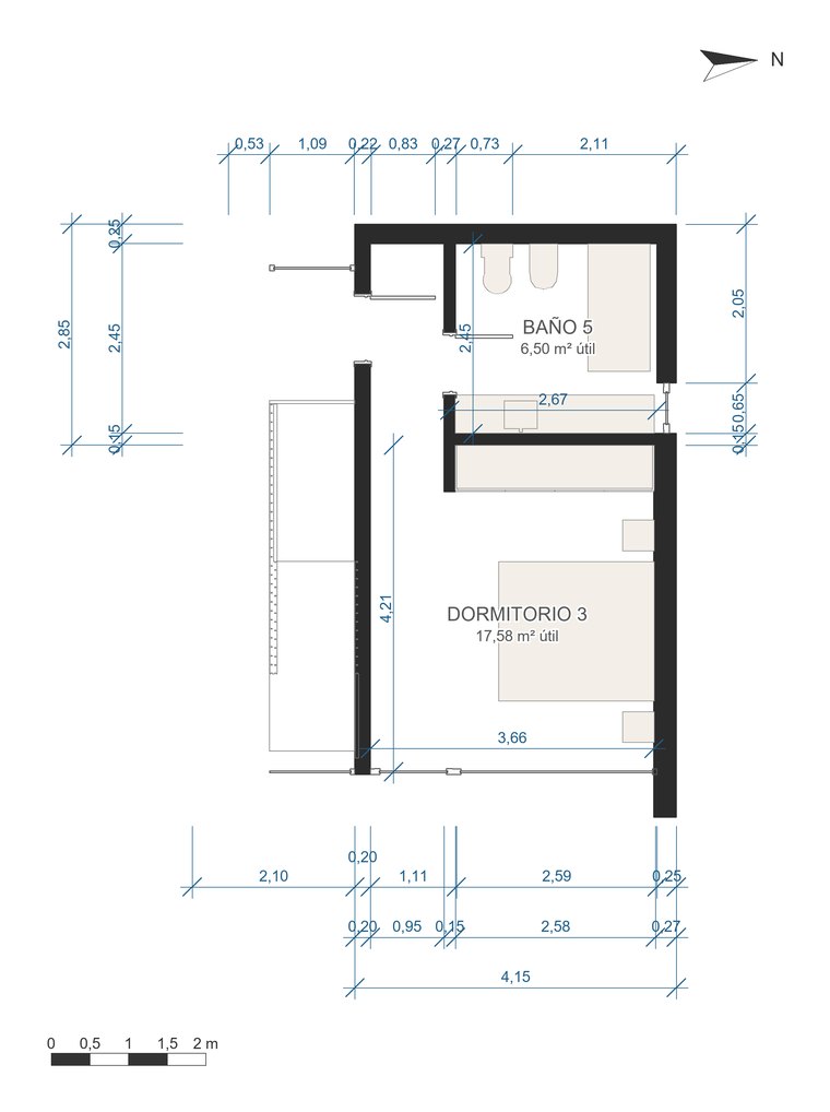 Dormitorio 3 en suite (con Baño 5)